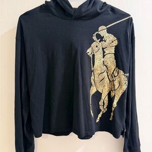 Polo by Ralph Lauren Girls Black Lightweight Hoodie